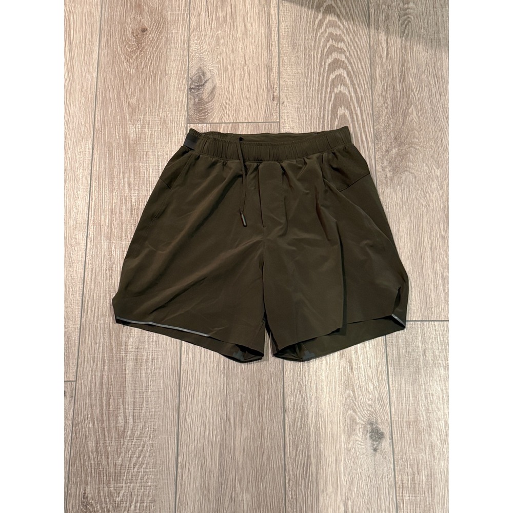 Lululemon Athletic Shorts Small Dark Olive Green Drawstring Training Running 6in